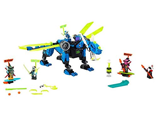 LEGO NINJAGO Jay’s Cyber Dragon mech size shows its display-ready scale.