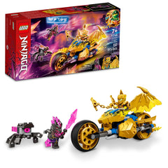 LEGO NINJAGO Jay’s Golden Dragon Motorcycle head detail enhances imaginative play.