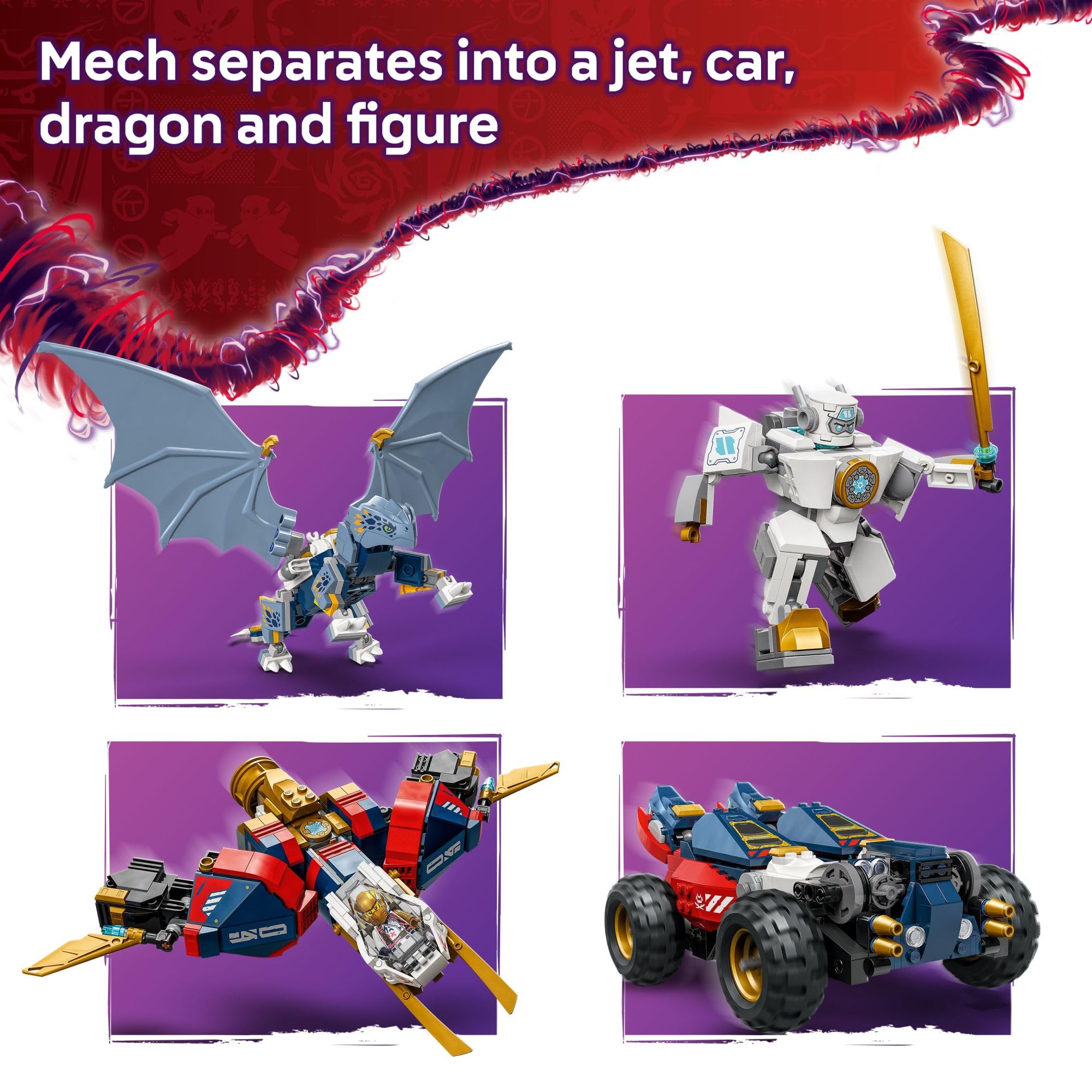 LEGO NINJAGO Jet toy—movable engines for dynamic action