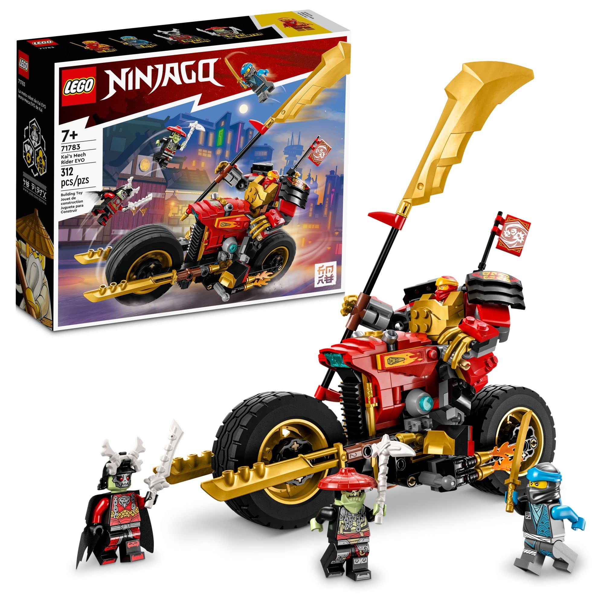 LEGO NINJAGO Kai's Mech Rider EVO toy bike sparks imaginative action play