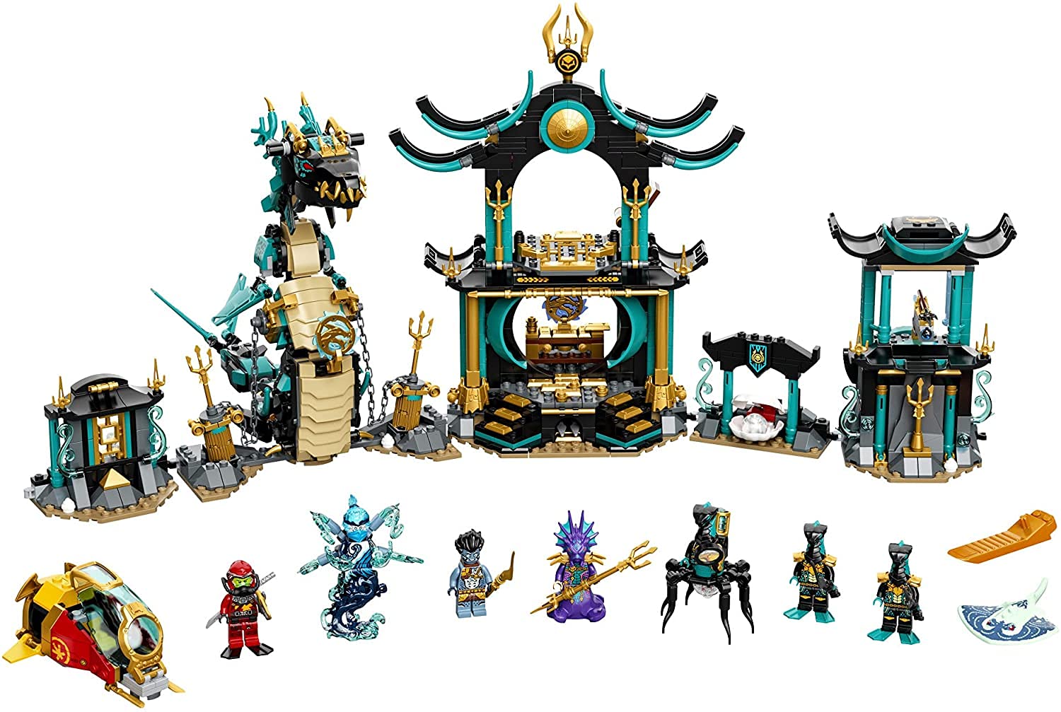 LEGO NINJAGO Kai scuba figure for heroic underwater clashes.