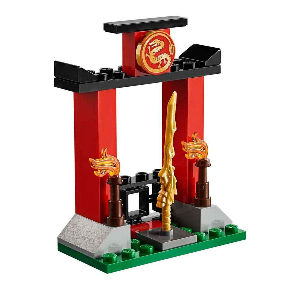LEGO NINJAGO Fire Dragon poses with wings and head movement for dynamic battles.