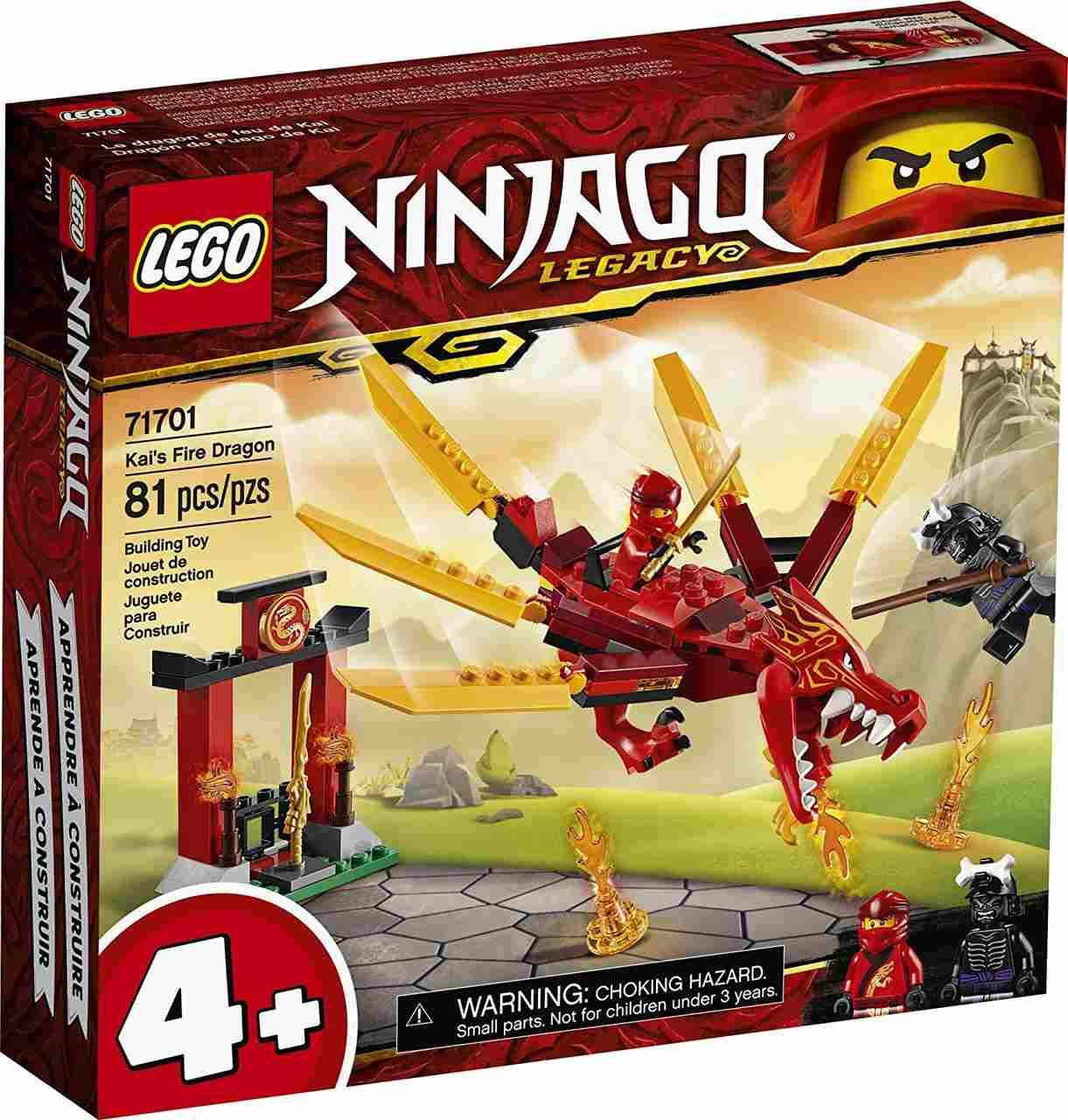 LEGO NINJAGO Legacy Kai Fire Dragon figure front view for imaginative play.