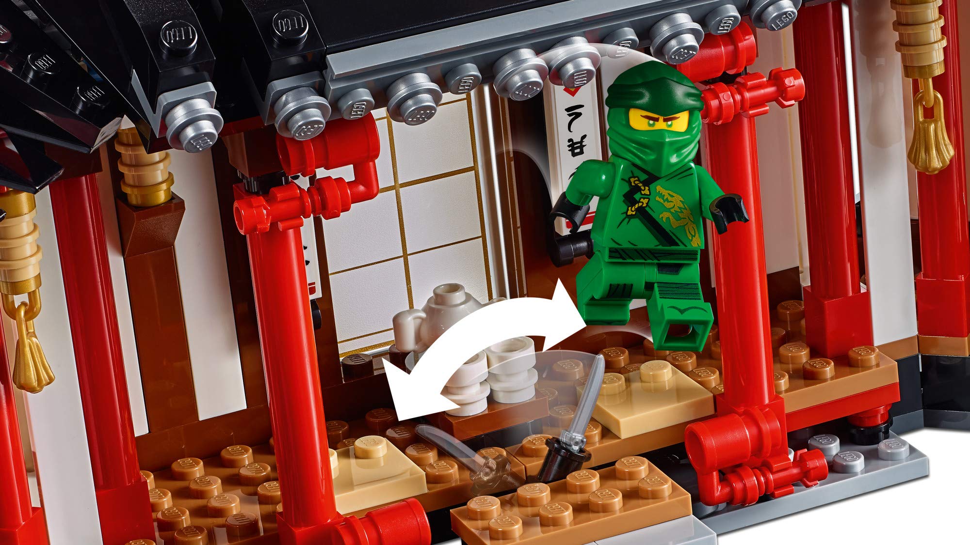 LEGO NINJAGO Legacy Monastery Spinjitzu compact design fits neatly on a desk