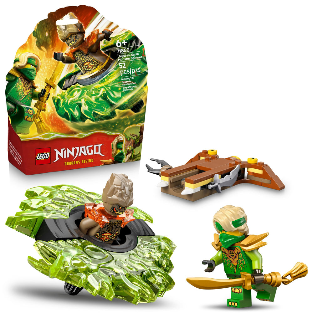 LEGO NINJAGO Lloyd vs Earth Monster Spinner in action for imaginative battles