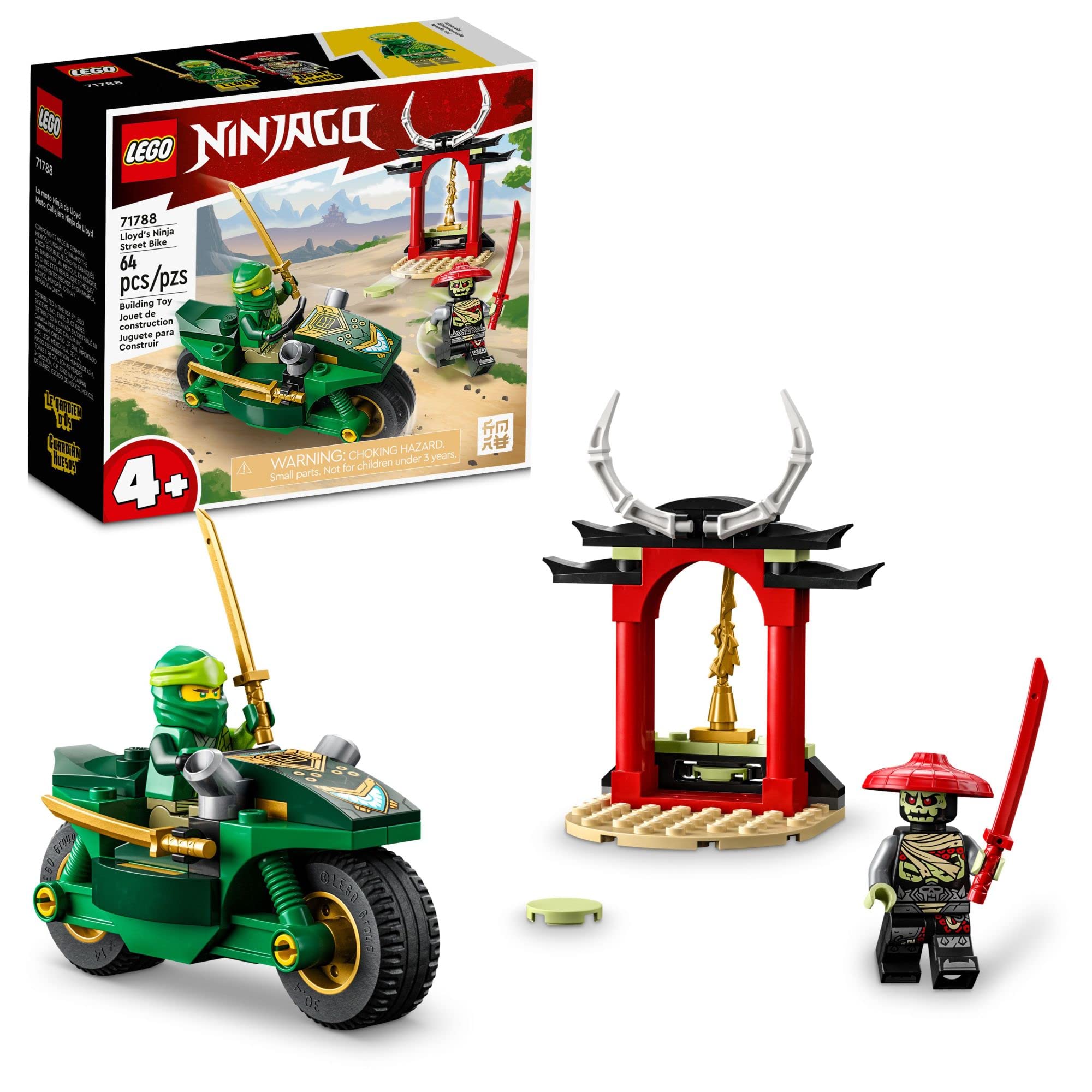 LEGO NINJAGO Lloyd’s ninja street bike, easy-build toy bike for preschool play and storytelling.