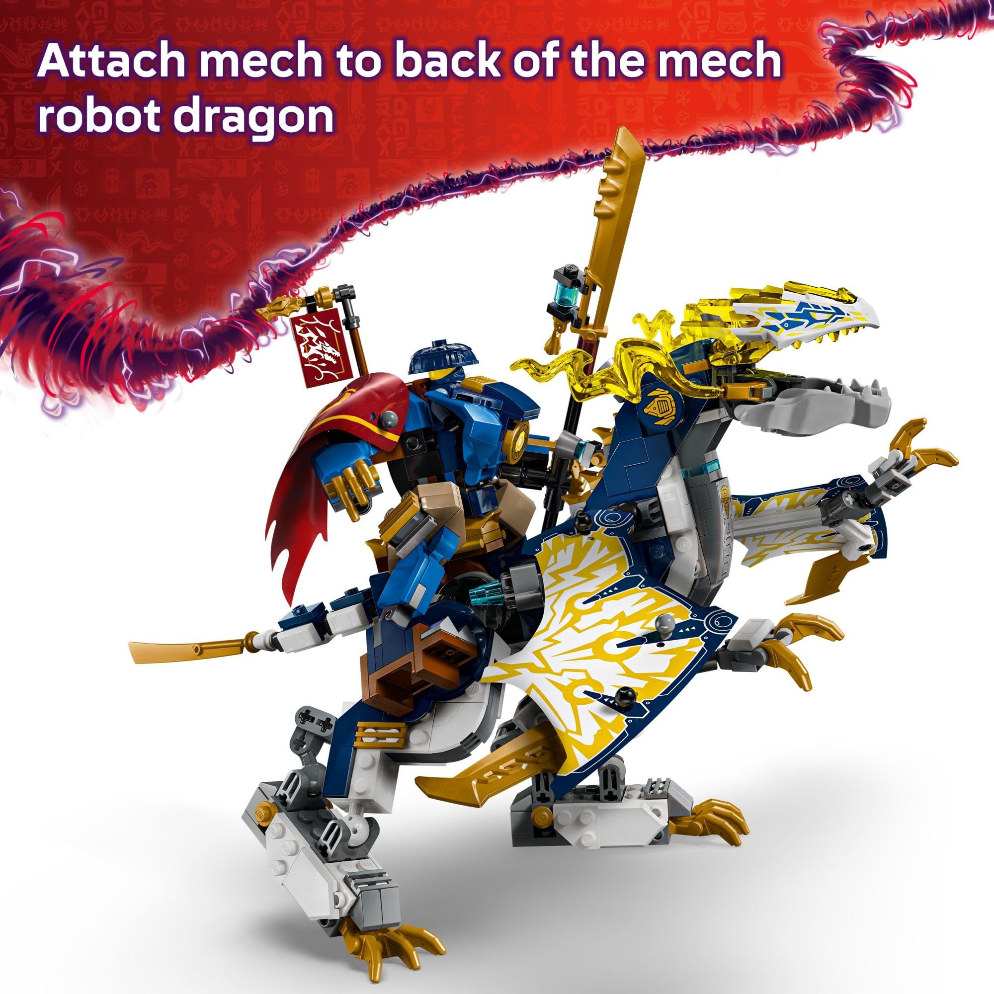 Movable mech arms and opening chest for poseable combat stances