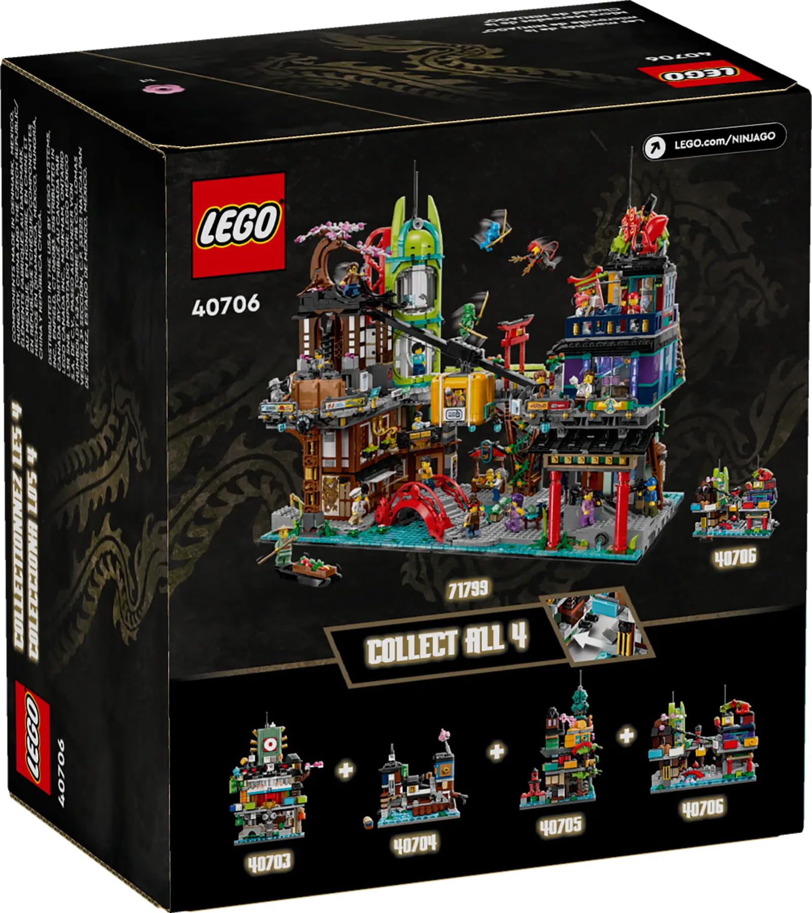 LEGO NINJAGO Micro City Markets bridge—adds dynamic waterfront detail