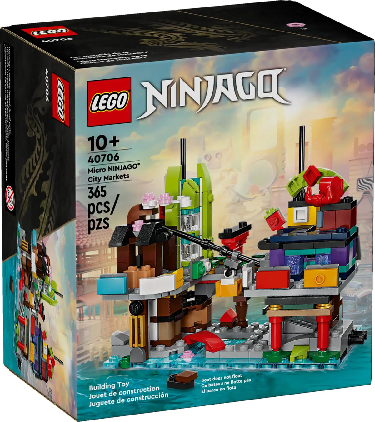 LEGO NINJAGO Micro City Markets stalls—compact display piece for desks