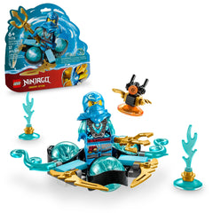 LEGO NINJAGO Nya's Dragon Power Spinjitzu Drift spinner spins for imaginative ninja battles.