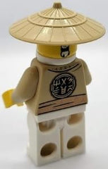 LEGO Ninjago Sensei Wu minifigure with braided ponytail adds character detail for dioramas.