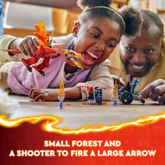LEGO NINJAGO shooter vehicle with large arrow—adds dramatic launch moments to play.