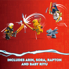 Rapton minifigure on glider with stud shooters for chase scenes