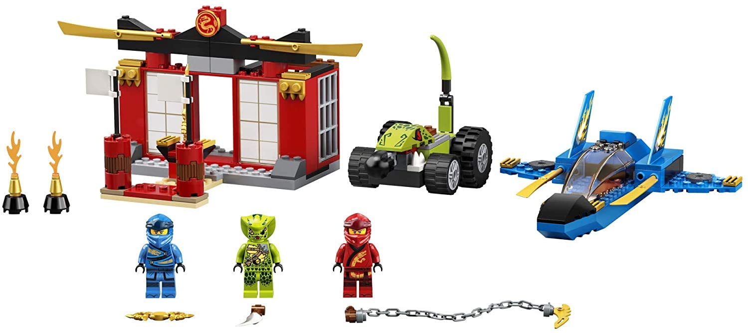 LEGO NINJAGO Storm Fighter car with shooter for quick skirmishes.