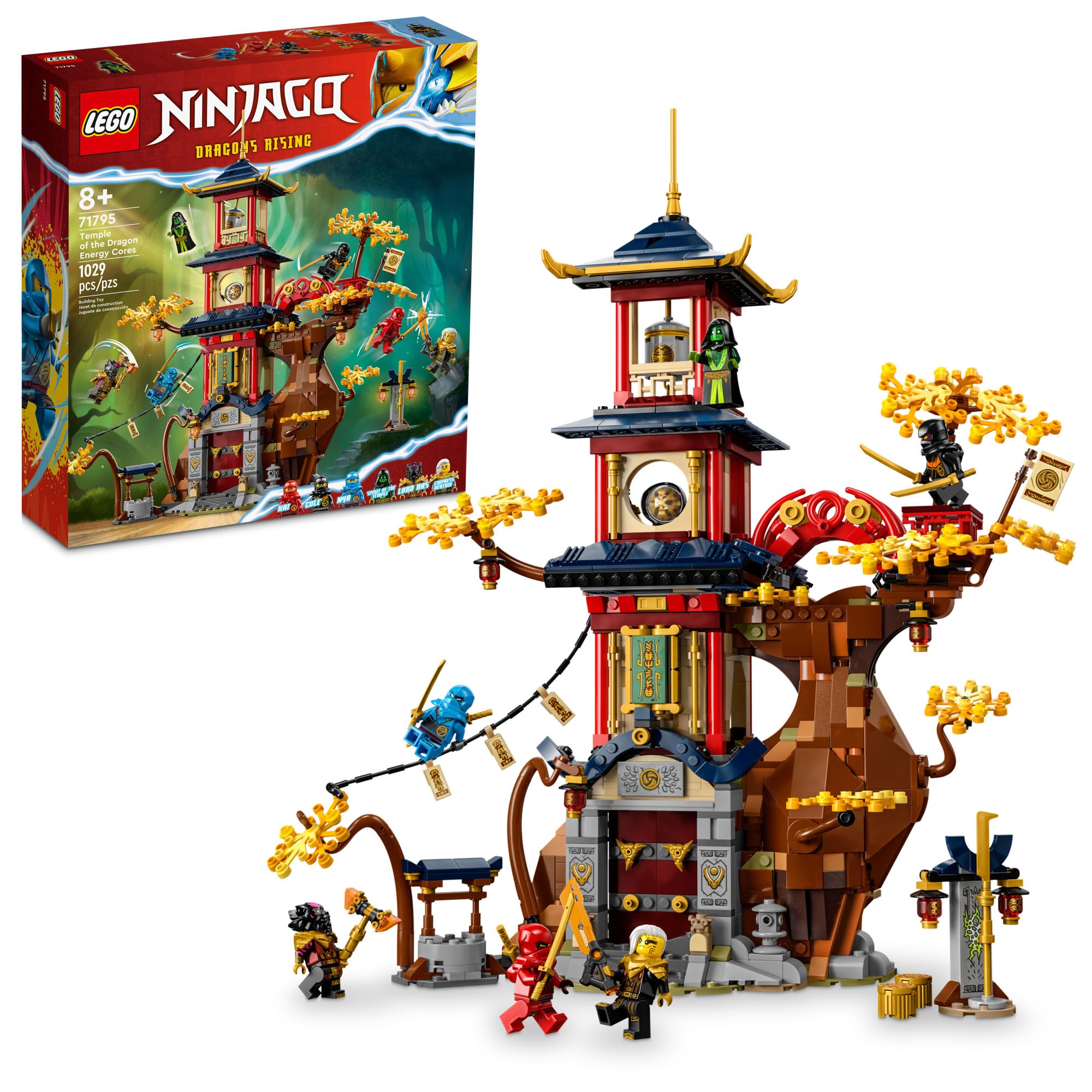 LEGO NINJAGO Temple of the Dragon Energy Cores exterior view for imaginative play display