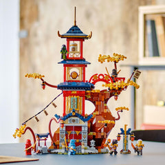 LEGO NINJAGO Temple of the Dragon Energy Cores four-floor build highlights vertical play