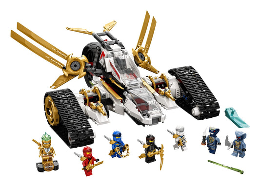 LEGO NINJAGO Ultra Sonic Raider motorcycle design invites fast ground adventures.
