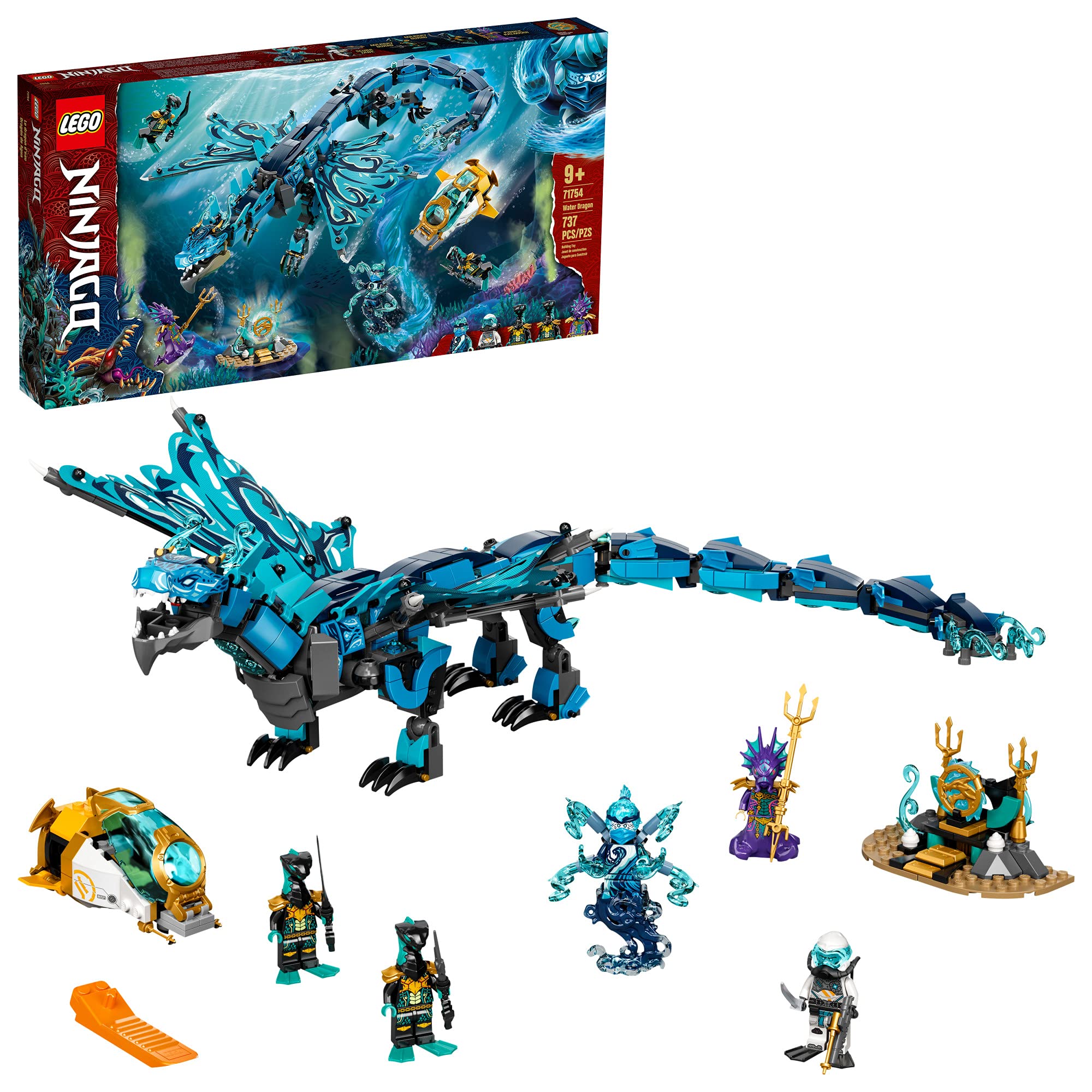 LEGO NINJAGO Water Dragon toy with movable wings for action-packed play