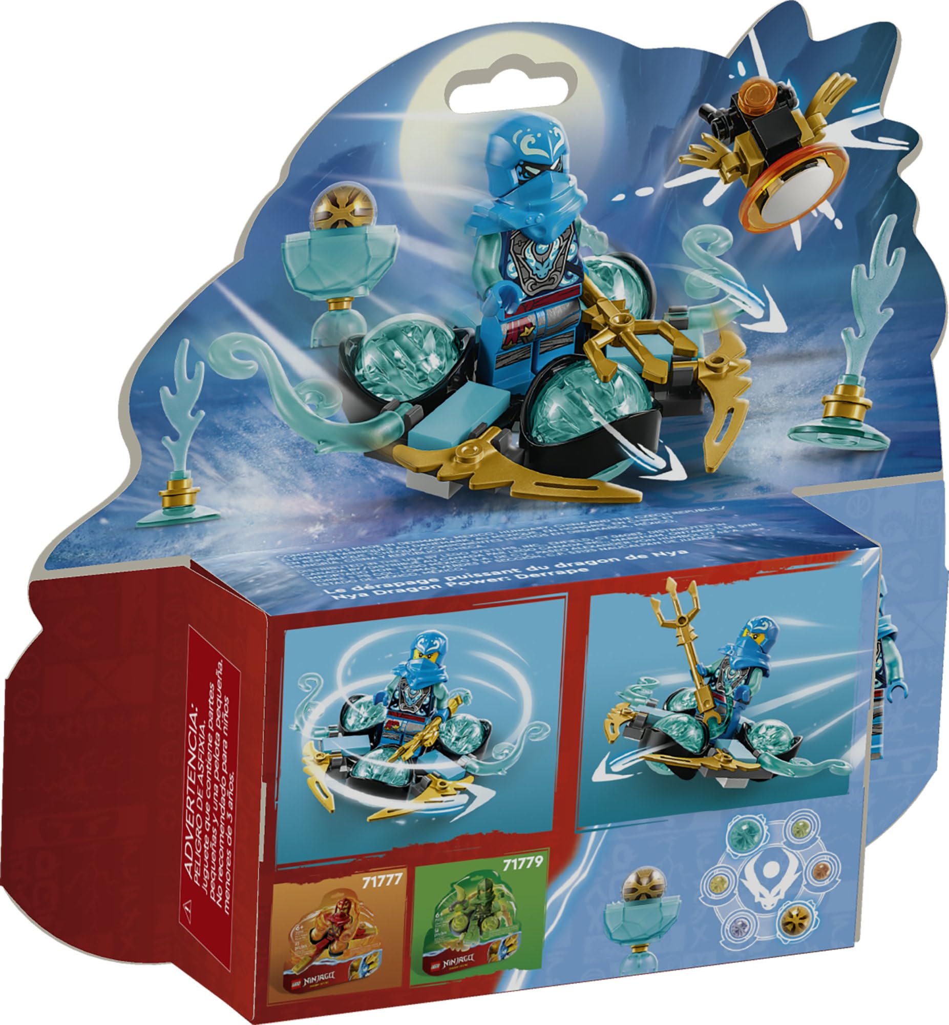 LEGO NINJAGO water obstacle elements create splash-friendly play scenes.