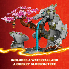 LEGO NINJAGO Dragon Stone Shrine waterfall scene adds atmosphere