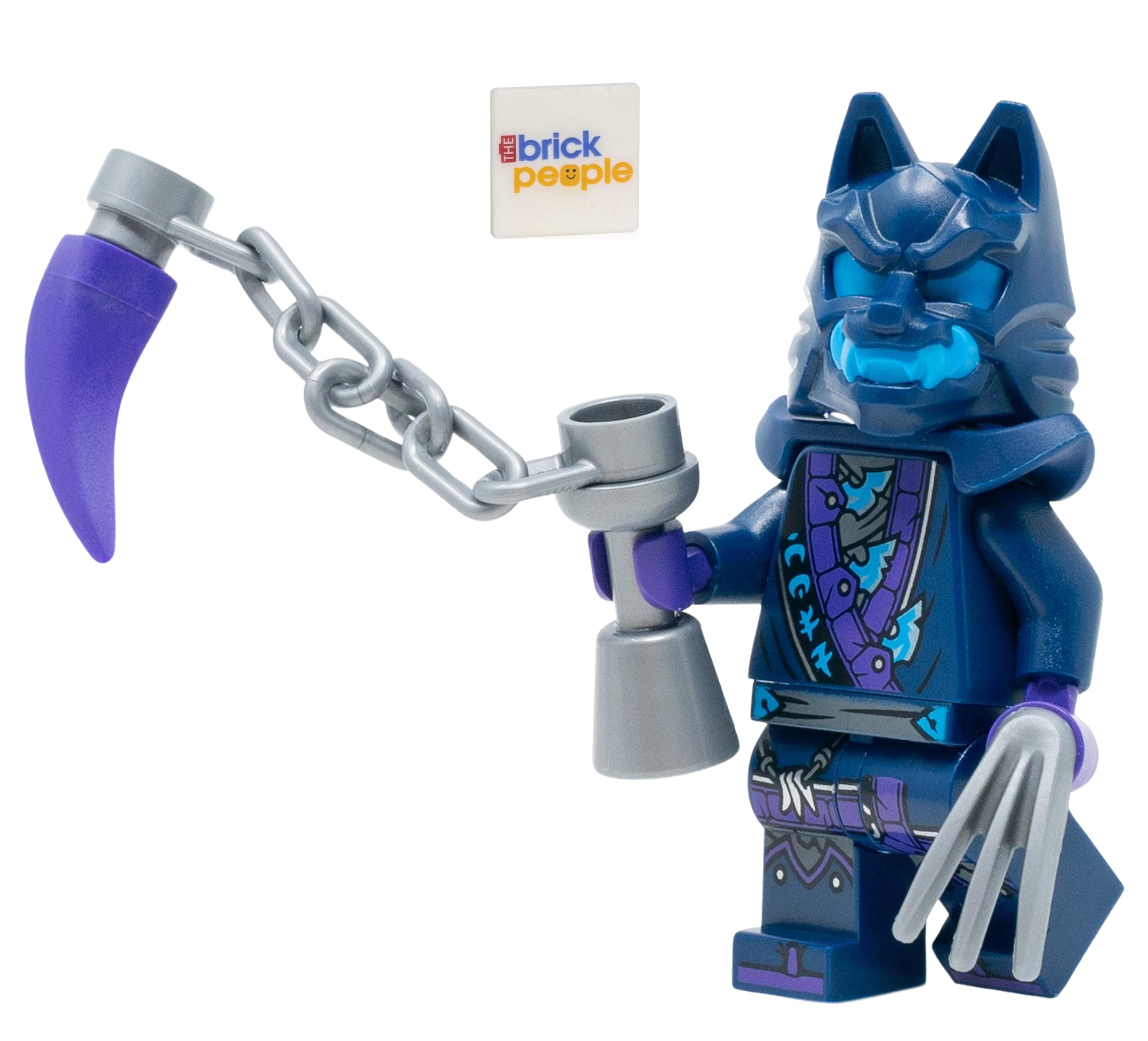 LEGO Ninjago Wolf Mask Warrior minifigure front view, authentic detailing for imaginative play.