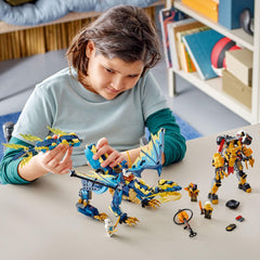 LEGO NINJAGO yellow dragon power element adds collectibility.