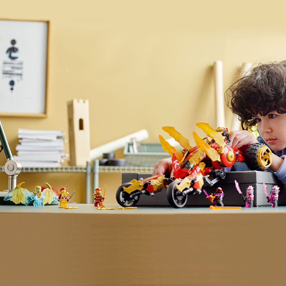 LEGO NINJAGO Zane Golden Dragon wings add dramatic airborne flair.
