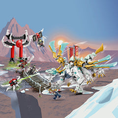 LEGO NINJAGO Zane's Ice Dragon dragon warrior pose for action play