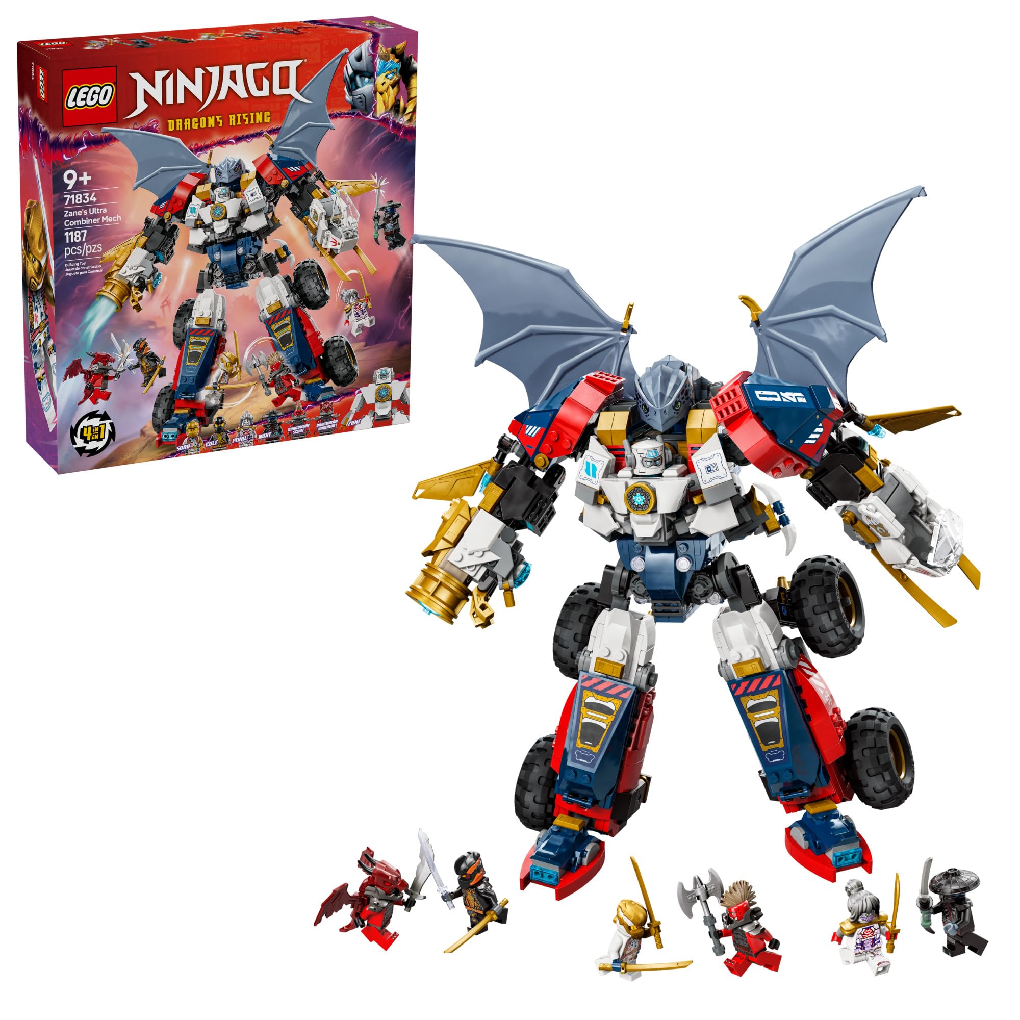 LEGO NINJAGO Zane’s Ultra Combiner Mech—mech model for epic pretend battles