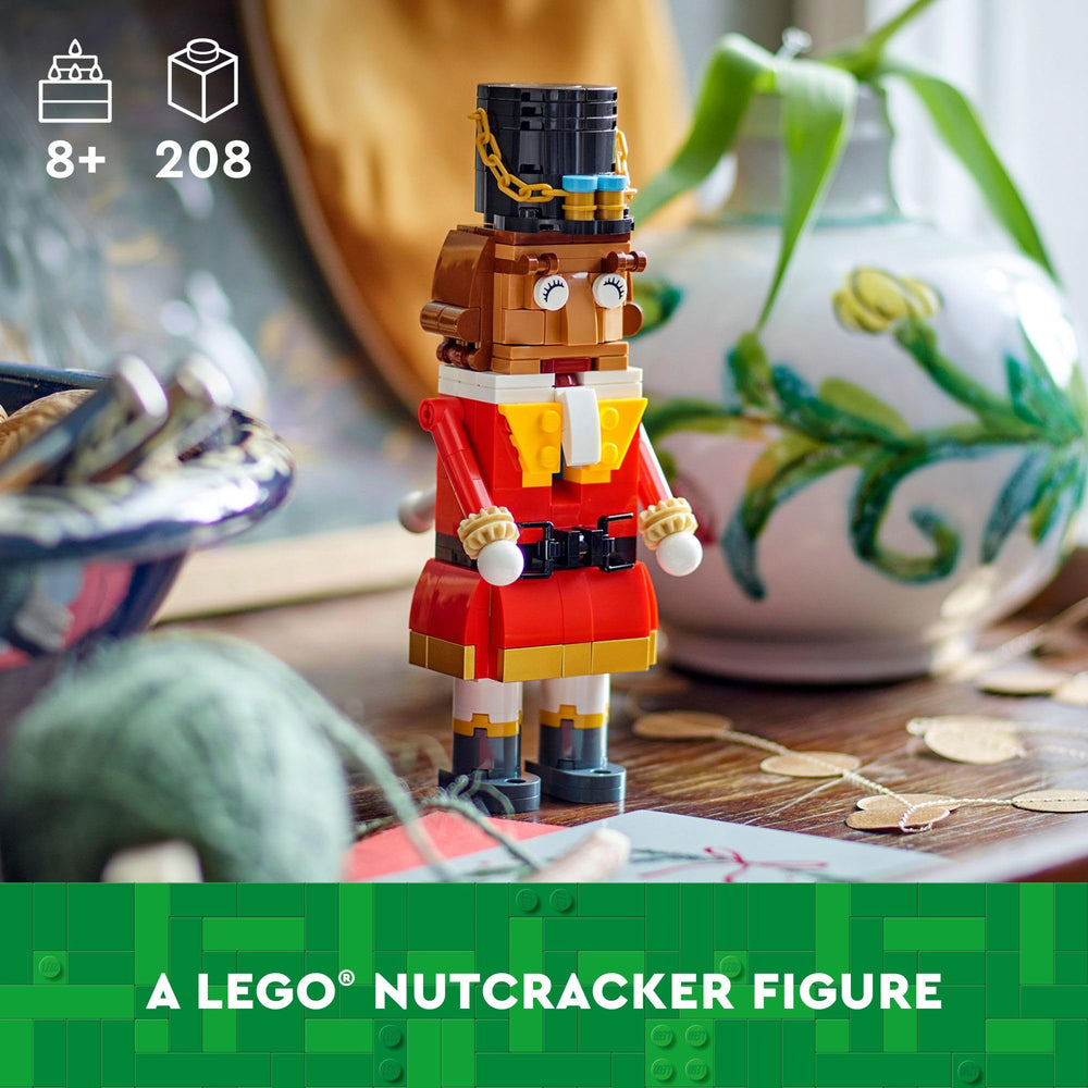 LEGO Nutcracker figure red jacket details close-up for imaginative play