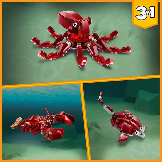 LEGO octopus movable tentacles invite interactive sea-scene storytelling.