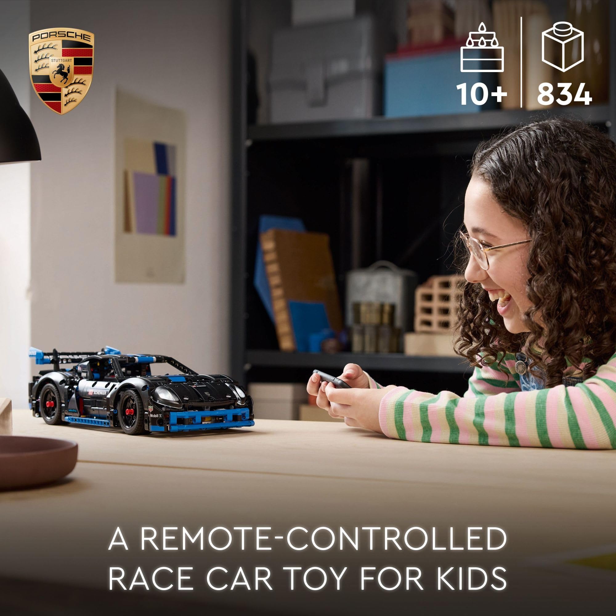 LEGO Porsche GT4 e-Performance rear view with engine-like detailing for curious builders