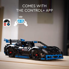 LEGO Porsche GT4 e-Performance side profile highlighting sleek lines for racing storytelling