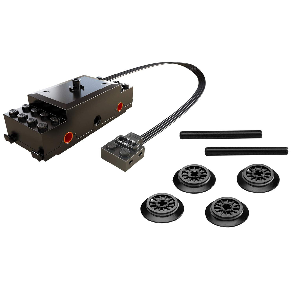 LEGO Power Functions Train Motor 88002 enables remote-controlled train action on tracks