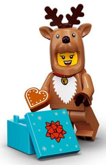 LEGO Reindeer Costume Series 23 minifigure—side view for dynamic poses.