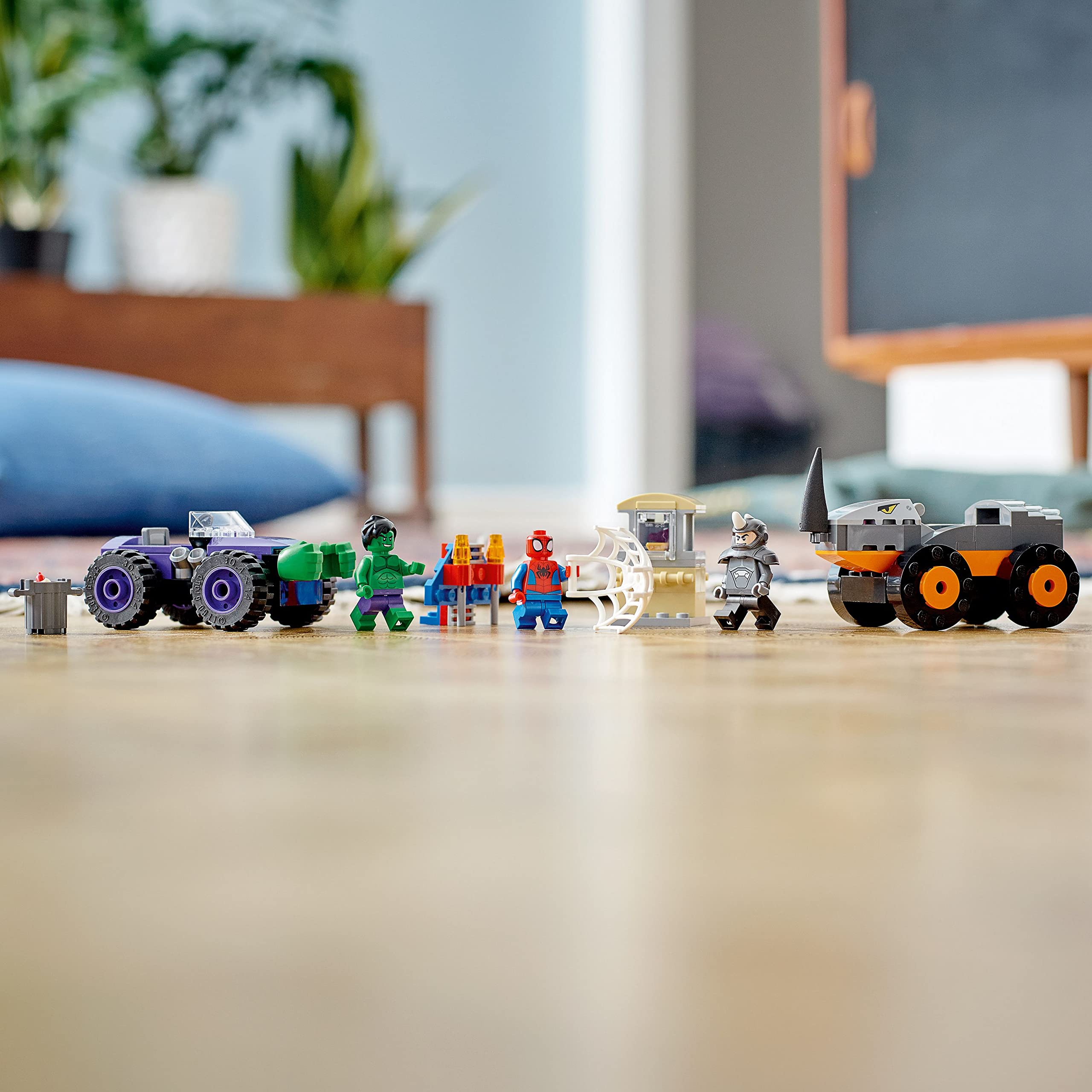 LEGO Rhino minifigure with horn feature adds vehicle-based drama