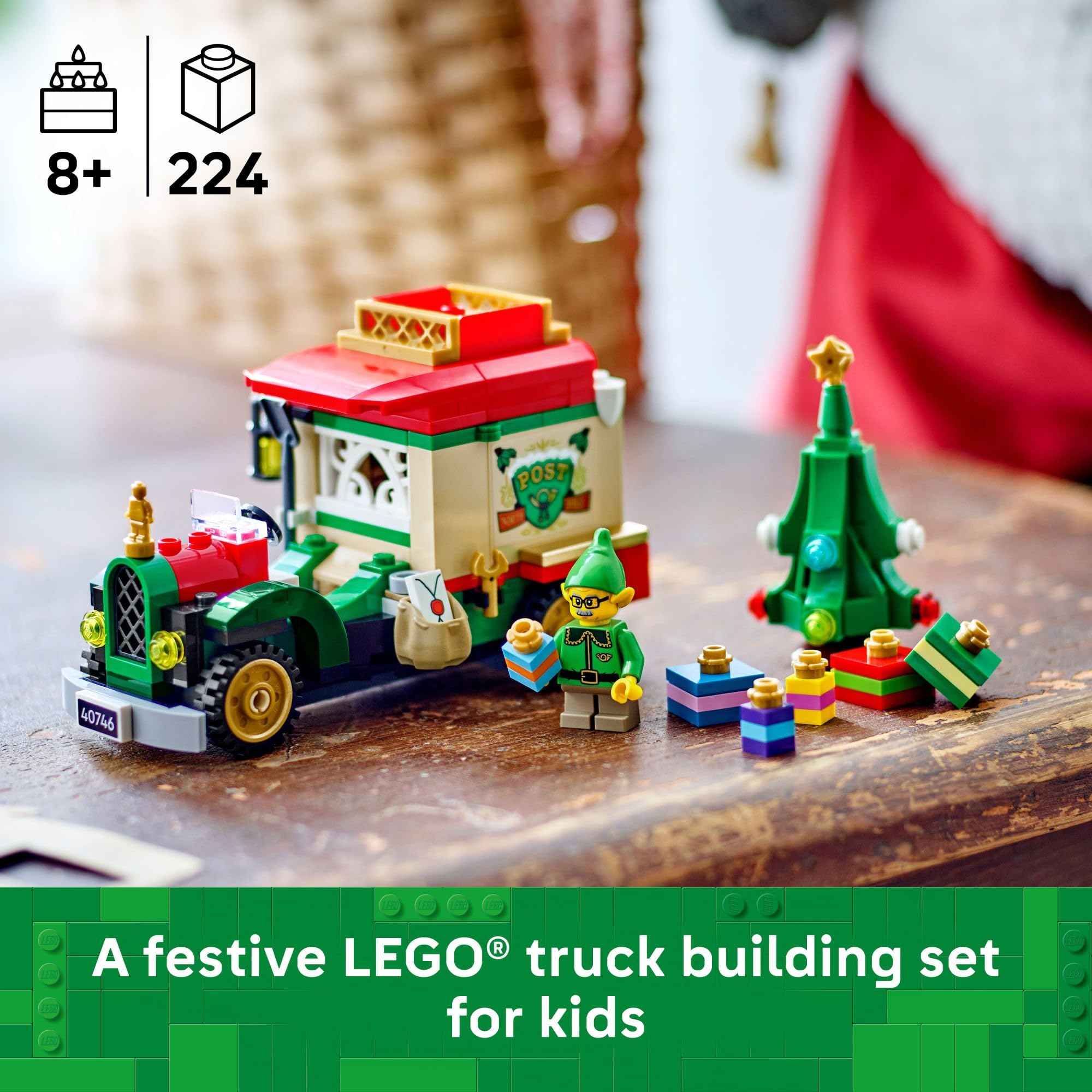 LEGO Santa’s Delivery Truck open presents for imaginative storytelling