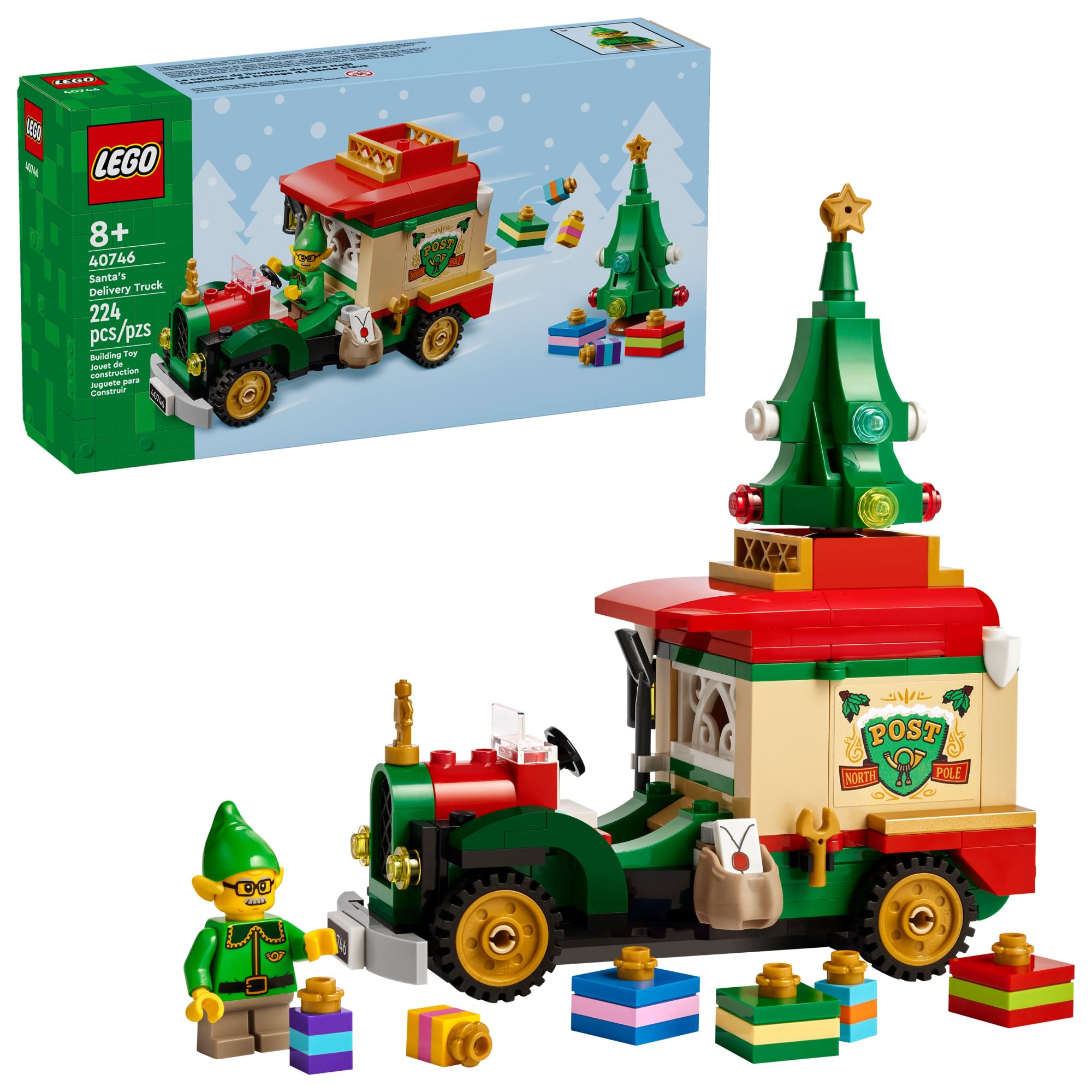 LEGO Santa’s Delivery Truck pieces for immersive construction play
