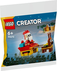 LEGO sleigh assembly, easy setup for holiday scenes with Santa.