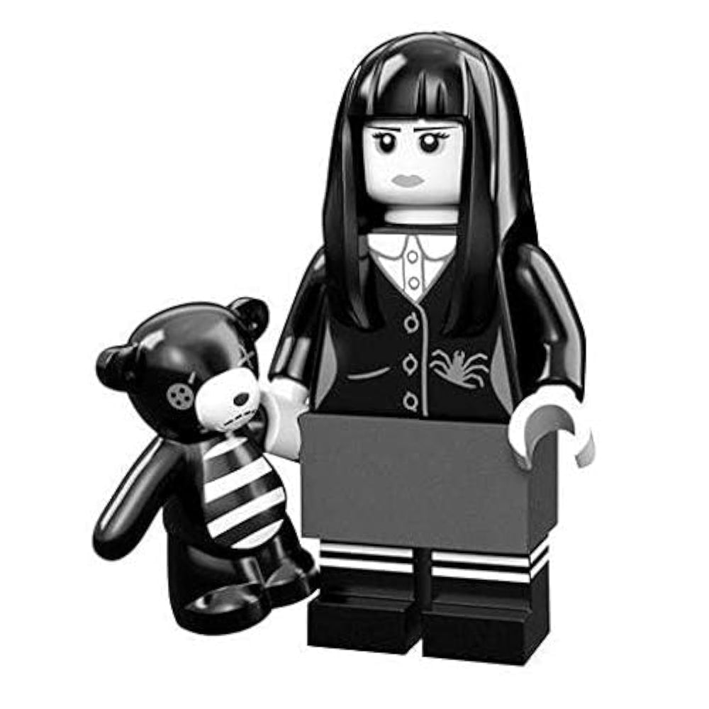 LEGO Series 12 Emo Spooky Girl minifigure with accessories for display and imaginative play