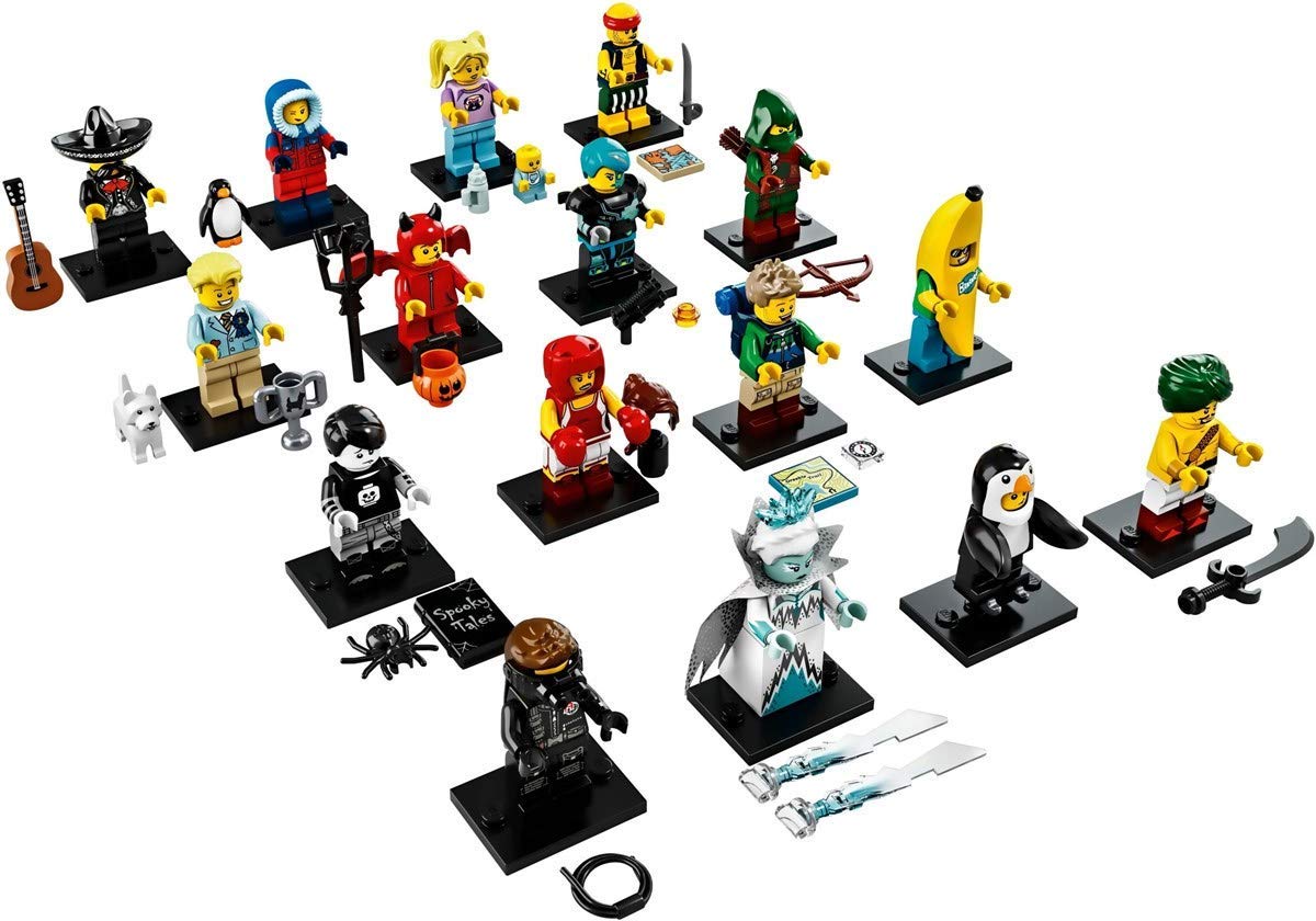 Box view of LEGO Series 16 Hiker from the front