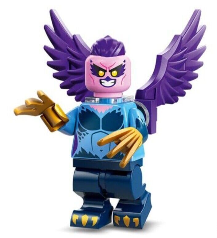 LEGO Series 25 Harpy minifigure front view, ideal for display and collection.