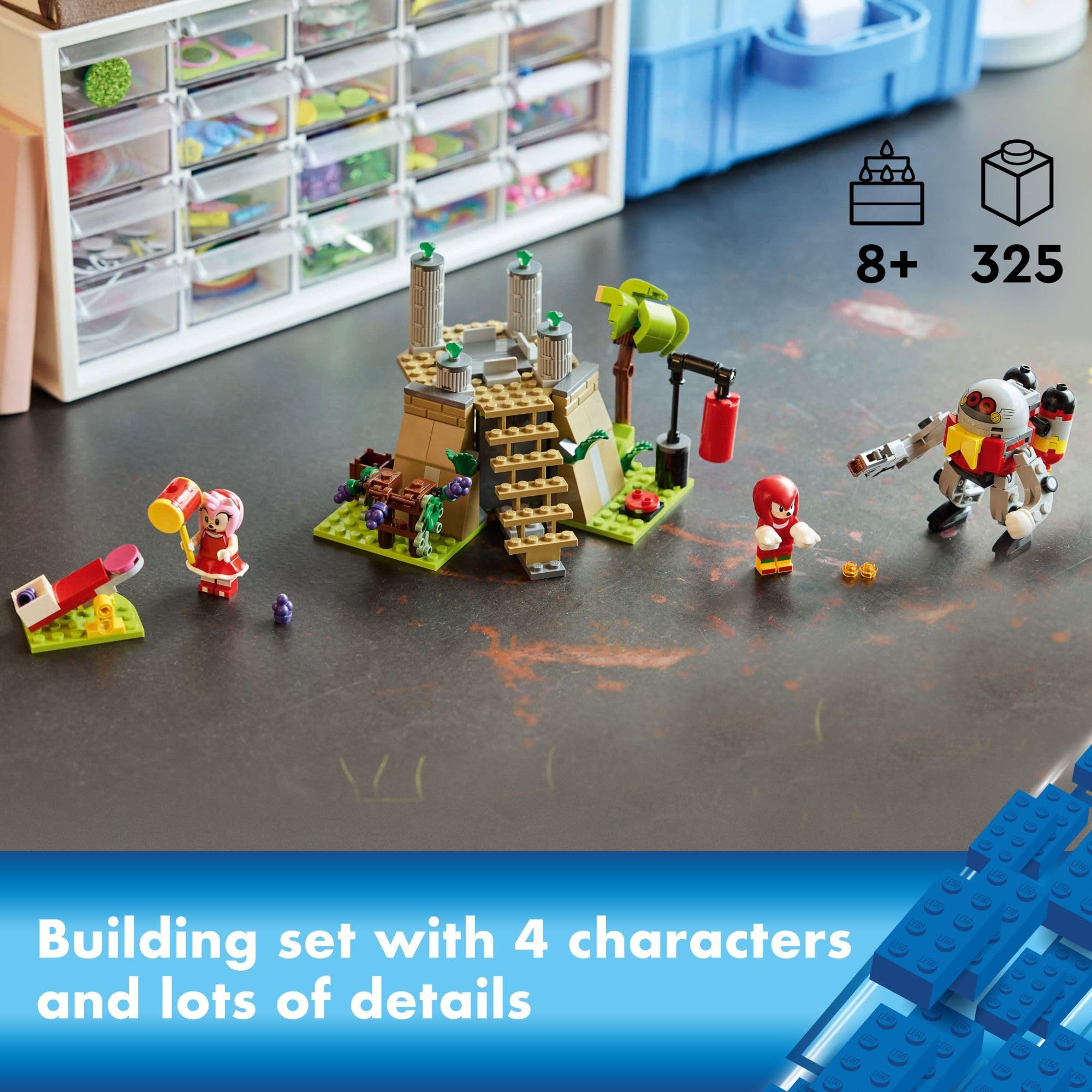 LEGO Sonic Amy Rose minifigure - pairing with Knuckles for dynamic adventures.