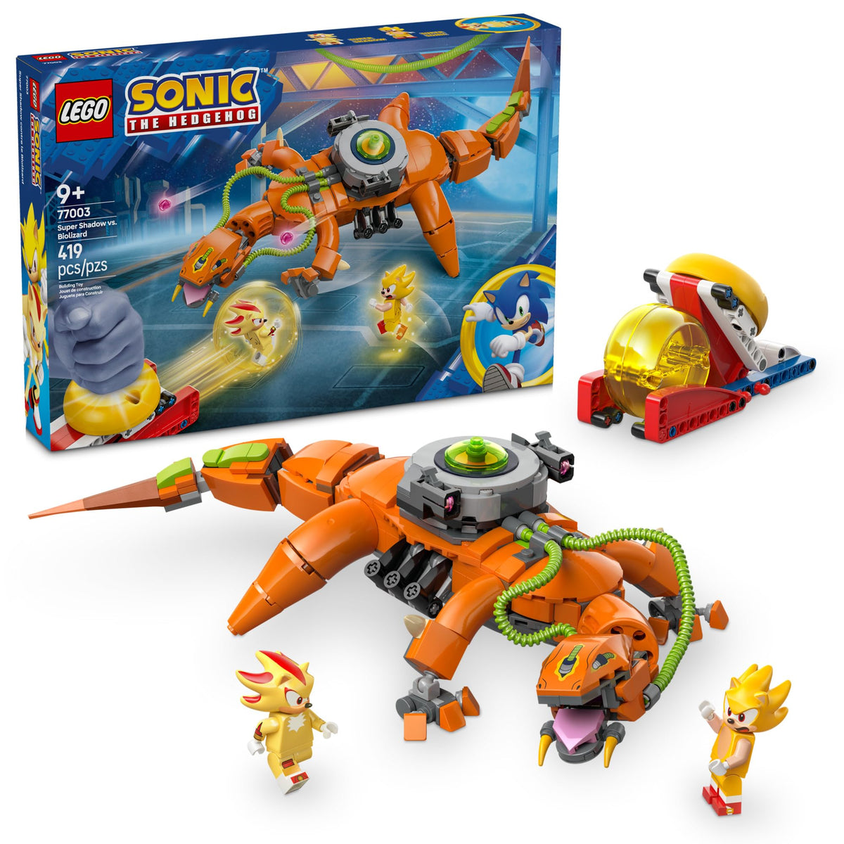 LEGO Sonic Super Shadow Biolizard energy pod for action-packed play.