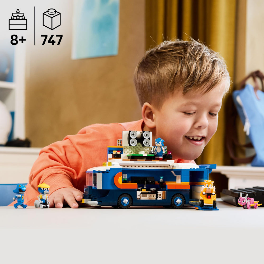 LEGO Sonic Team Command Truck living-area access via opening sides for immersive role play.
