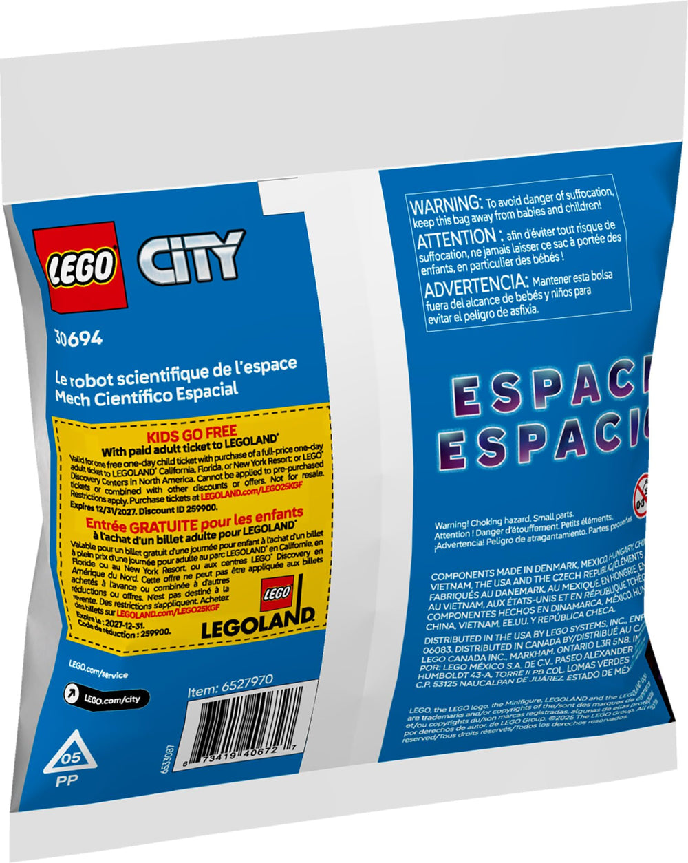 LEGO Space Science Mech 30694 mission scene with claw hands for exploration