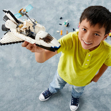 LEGO Space Shuttle Explorer 31066 satellite with fold-out wings adds dramatic interstellar flair