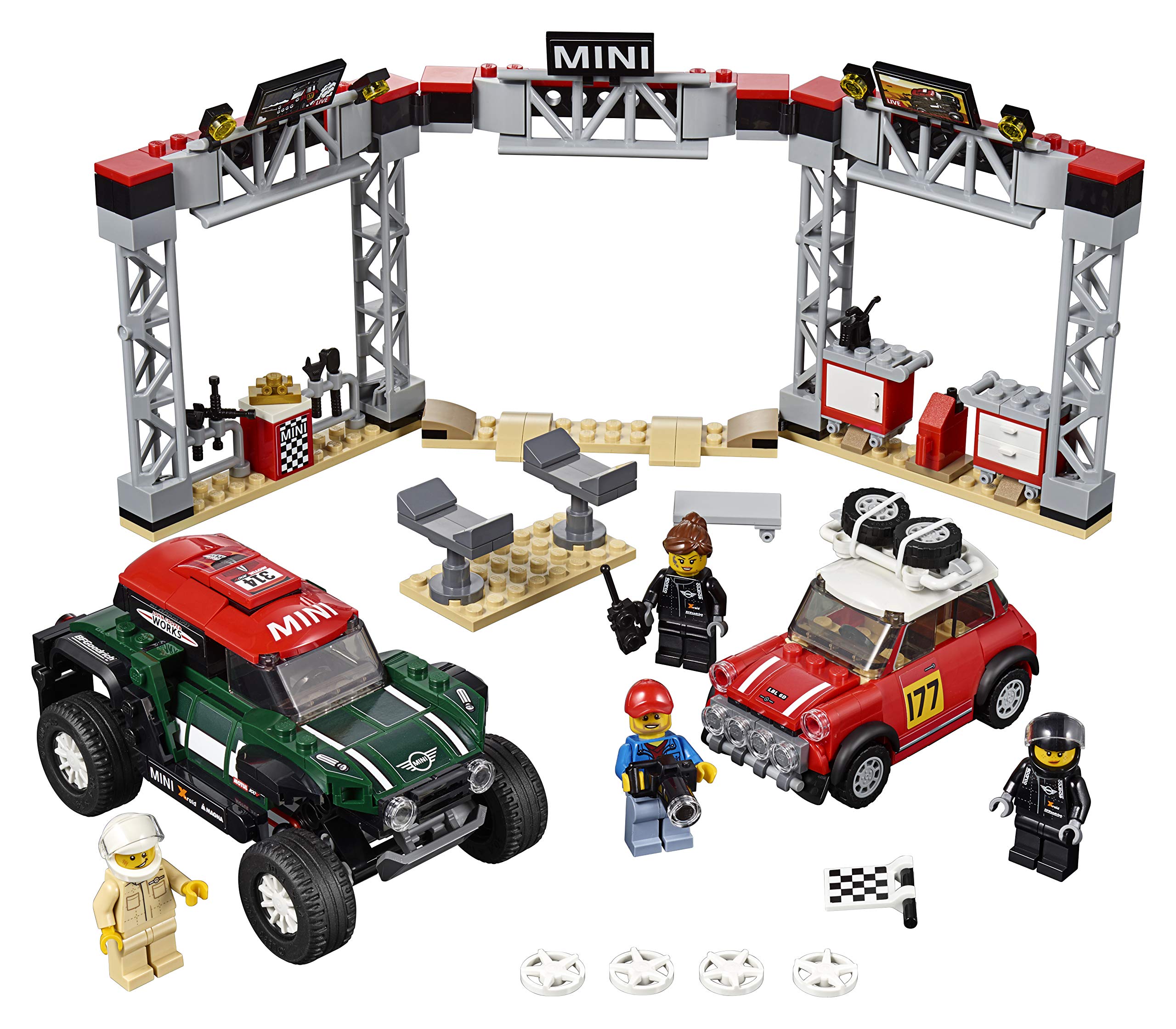LEGO Speed Champions 1967 Mini Cooper S Rally spare tires enhance authenticity and play options