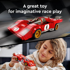 LEGO Speed Champions 1970 Ferrari 512 M aerodynamic details highlight the car’s silhouette
