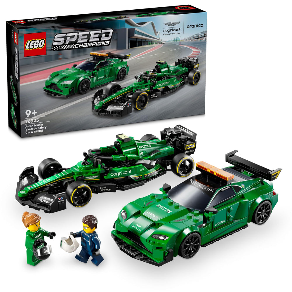LEGO Speed Champions Aston Martin Safety Car front view for display and play